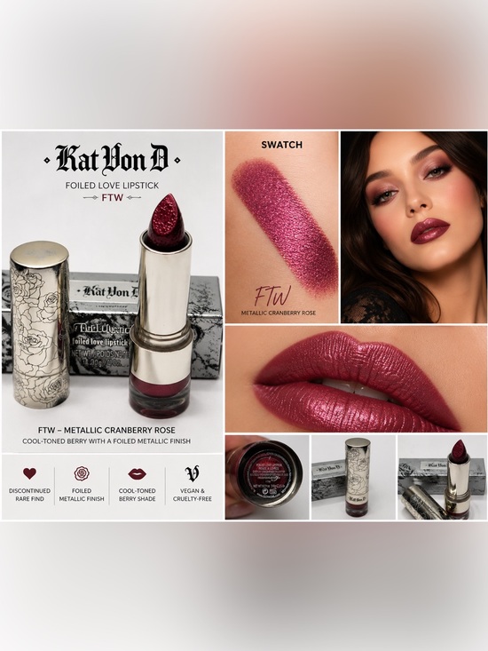 Kat Von D Other - Kat Von D Foiled Love Lipstick Color “FTW” NIB